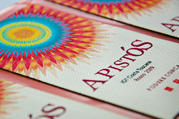 Apistos etichetta vino tessuta adesiva